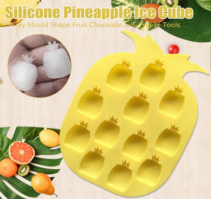 Multifunctional Random Color Silicone 12 Cavity Pineapple Style Ice Tray, Chocolate Ice Maker Mold, Ice Cube Mold Tray, Jelly Maker Mold, Candy Mold My Store