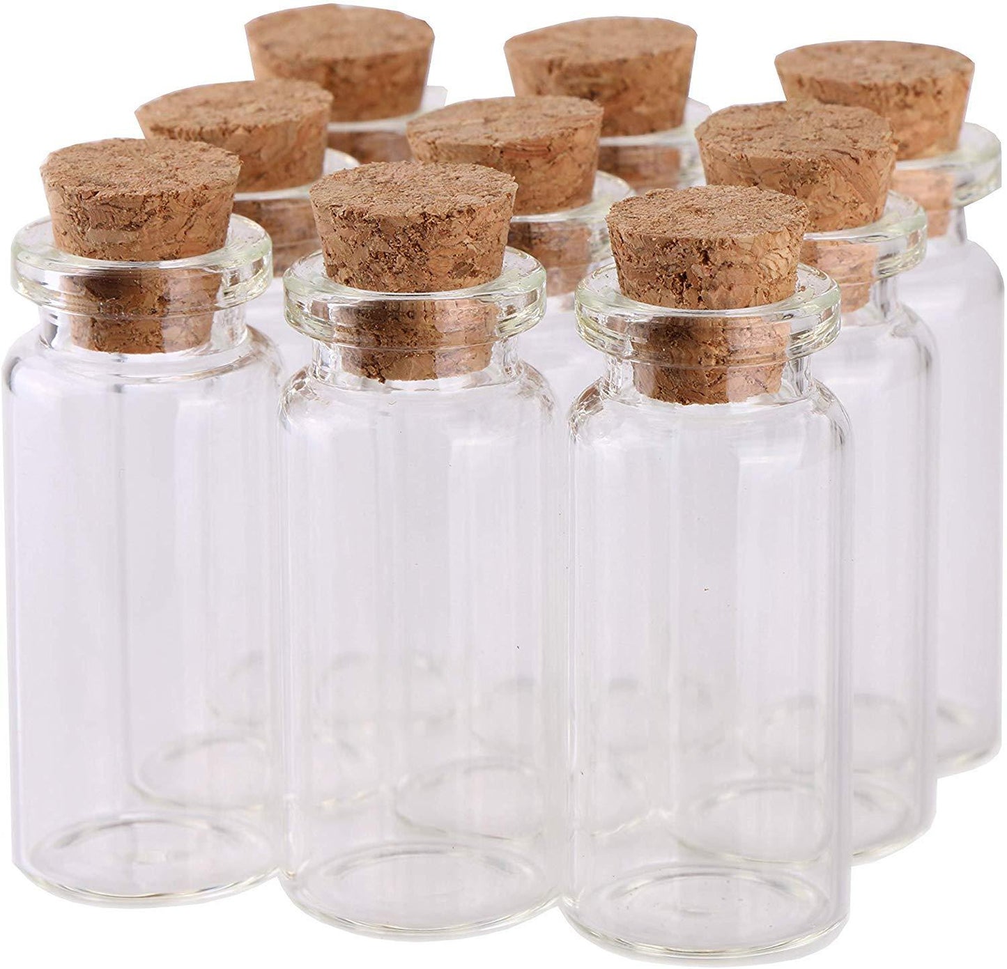 Pack of 4 - Mini Glass Bottles with Cork Stopper My Store