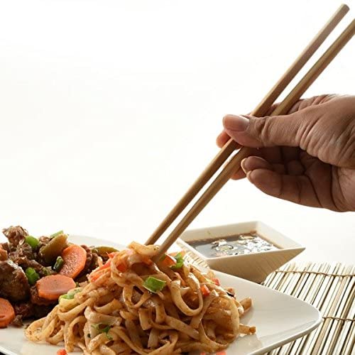Pack of 10 Pairs - Reusable Chinese Polished Natural Bamboo Lightweight Wooden Chopsticks for Eating & Cooking My Store