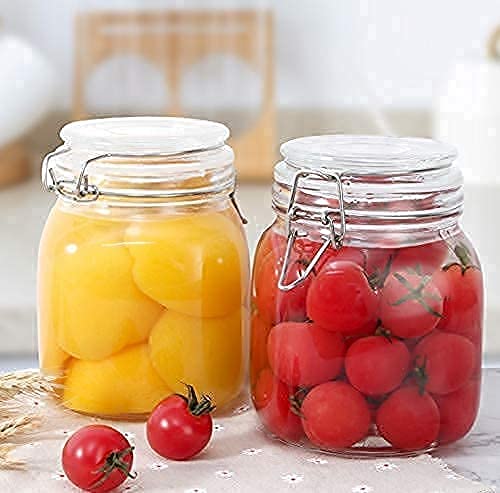 Set of 2 - 750ml Glass Jars with Airtight Lid