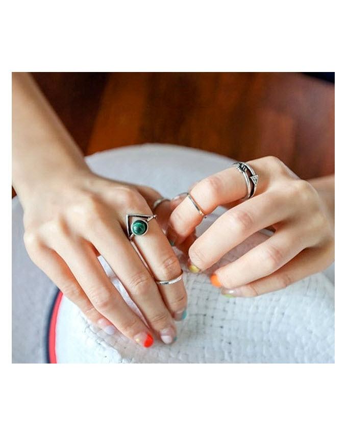 Set of 5 Ethnic Turkish Rings--Techmanistan-My Store