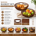 Set of 2 - Elegant Nylon Wire Woven Baskets