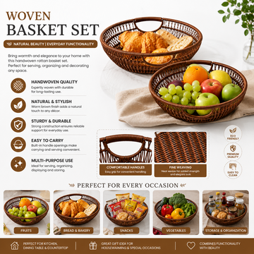 Set of 2 - Elegant Nylon Wire Woven Baskets