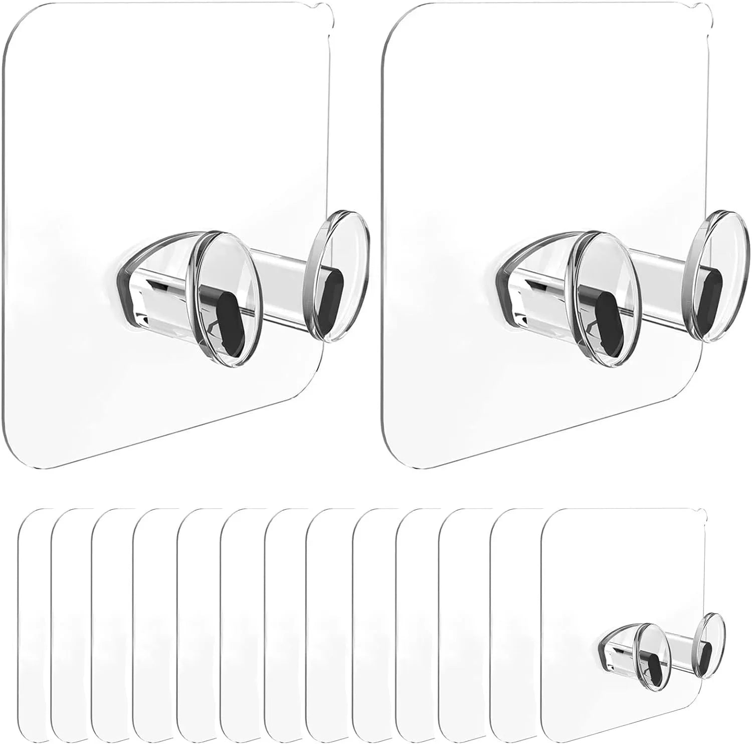 Pack of 10 - Strong Adhesive Hook Power Plug Socket Holder Wall Mounted Self Sticky Hooks