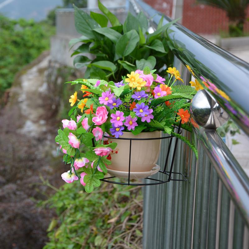 Balcony Railing Flower Pot Hanger Stand – Outdoor Plant Organizer ...