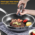 Double Sided Laser Coated Honeycomb Frying Pan with Glass Lid