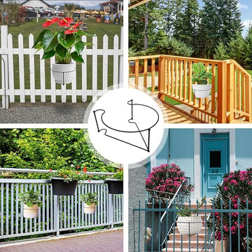 Floating Garden Railing Planter Shelf Balcony Planters Hanging for Pots Over the Rail Flower Pot Holder Hanger Clip - Techmanistan