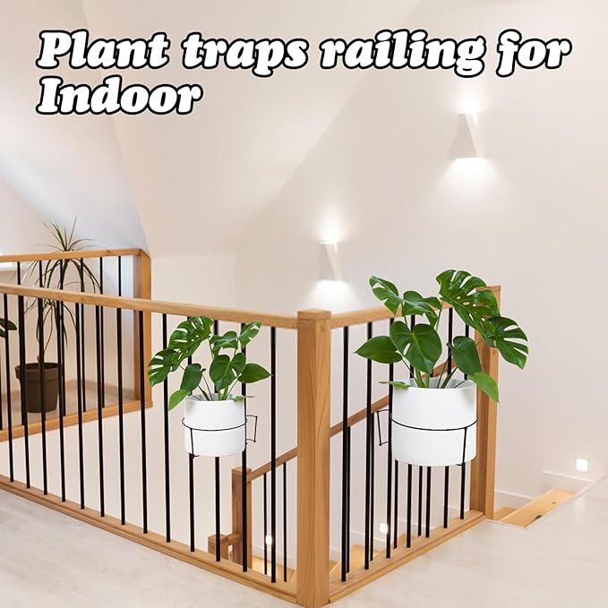 Floating Garden Railing Planter Shelf Balcony Planters Hanging for Pots Over the Rail Flower Pot Holder Hanger Clip - Techmanistan