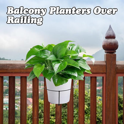 Floating Garden Railing Planter Shelf Balcony Planters Hanging for Pots Over the Rail Flower Pot Holder Hanger Clip - Techmanistan