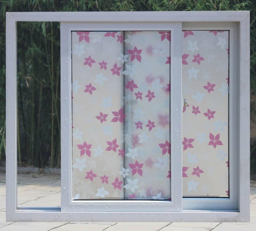 Flower Design Self - Adhesive Privacy Glass/Window Film - 45x200 cm - Techmanistan in Pakistan