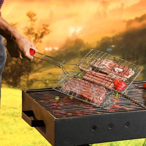 Foldable Fish Grill Basket - Techmanistan in Pakistan