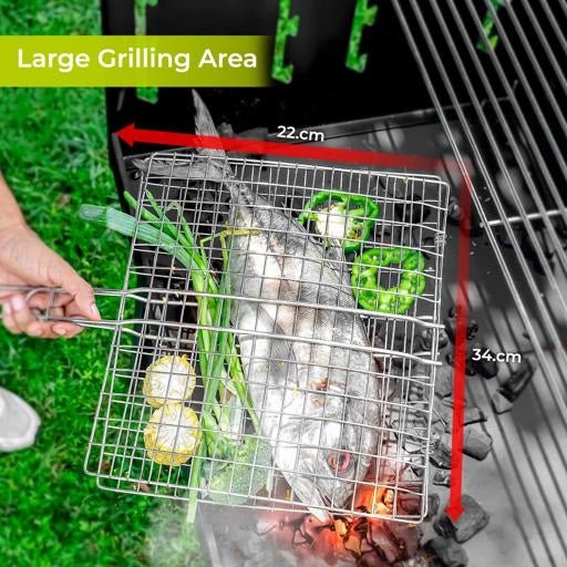 Foldable Fish Grill Basket - Techmanistan in Pakistan