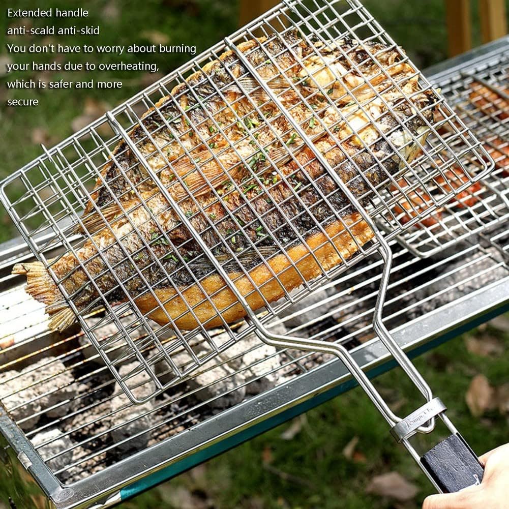 Foldable Fish Grill Basket - Techmanistan in Pakistan