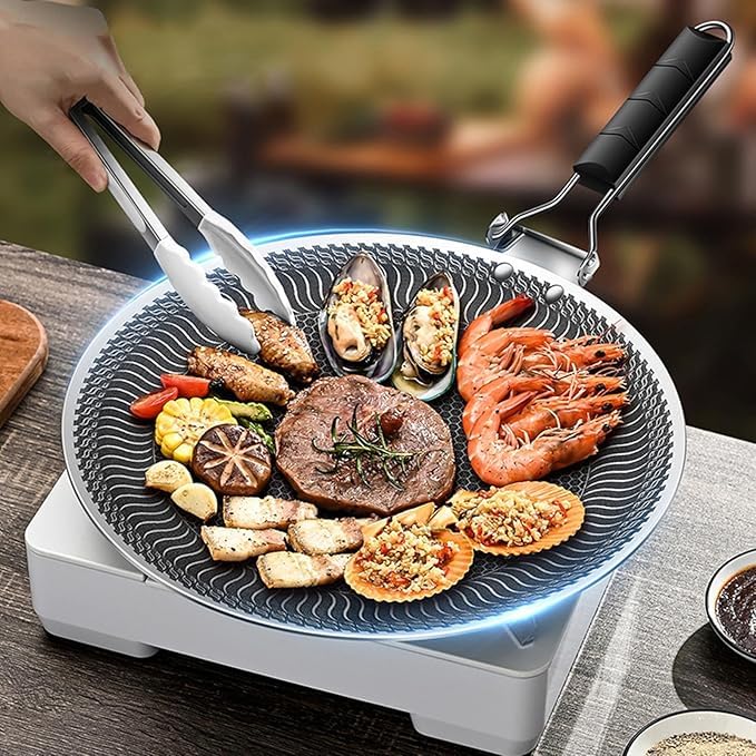 Foldable Handle Laser Coated Honeycomb Tawa - Techmanistan in Pakistan