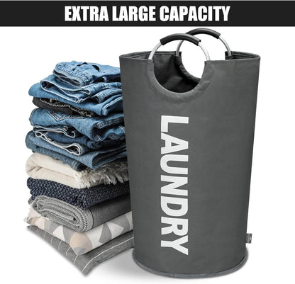 Foldable Laundry Basket Bag with Aluminum Handle - Techmanistan in Pakistan