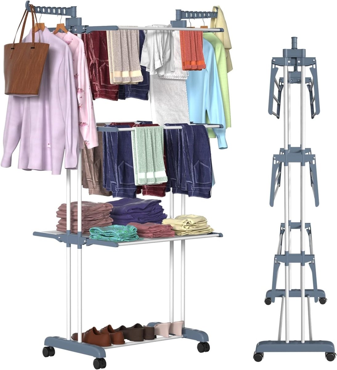 Foldable Stainless Steel Clothes Drying Rack - Techmanistan in Pakistan