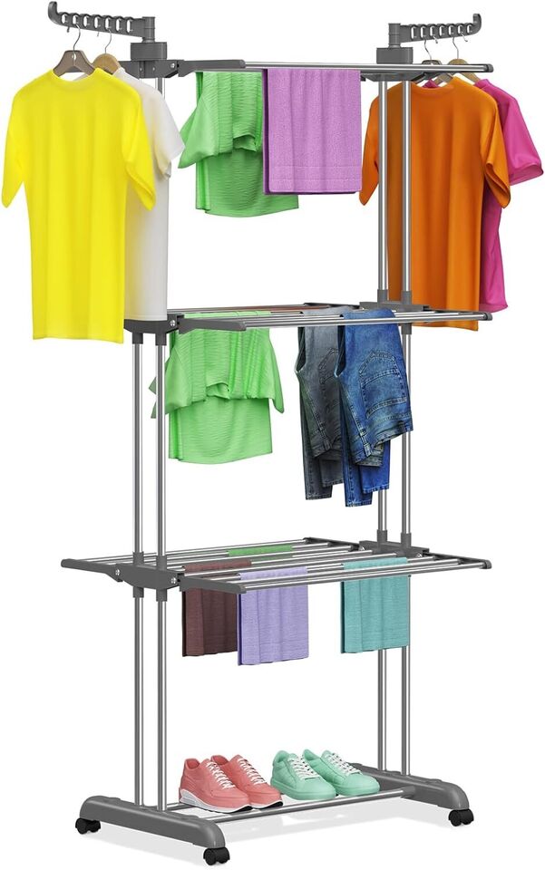 Foldable Stainless Steel Clothes Drying Rack - Techmanistan in Pakistan