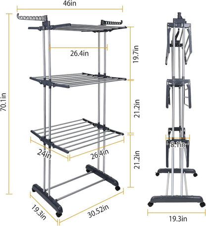 Foldable Stainless Steel Clothes Drying Rack - Techmanistan in Pakistan