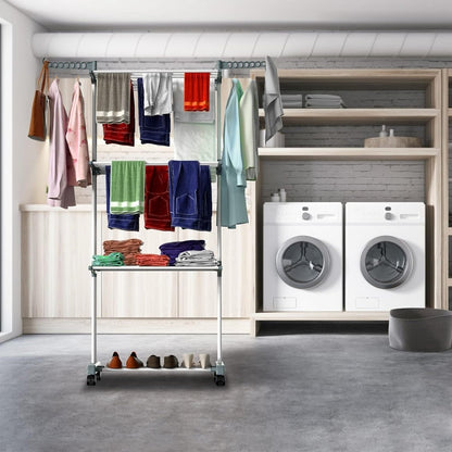 Foldable Stainless Steel Clothes Drying Rack - Techmanistan in Pakistan