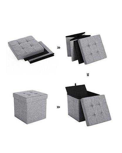 Foldable Storage Ottoman Cube Pouffe Seat Stool Box - Techmanistan in Pakistan