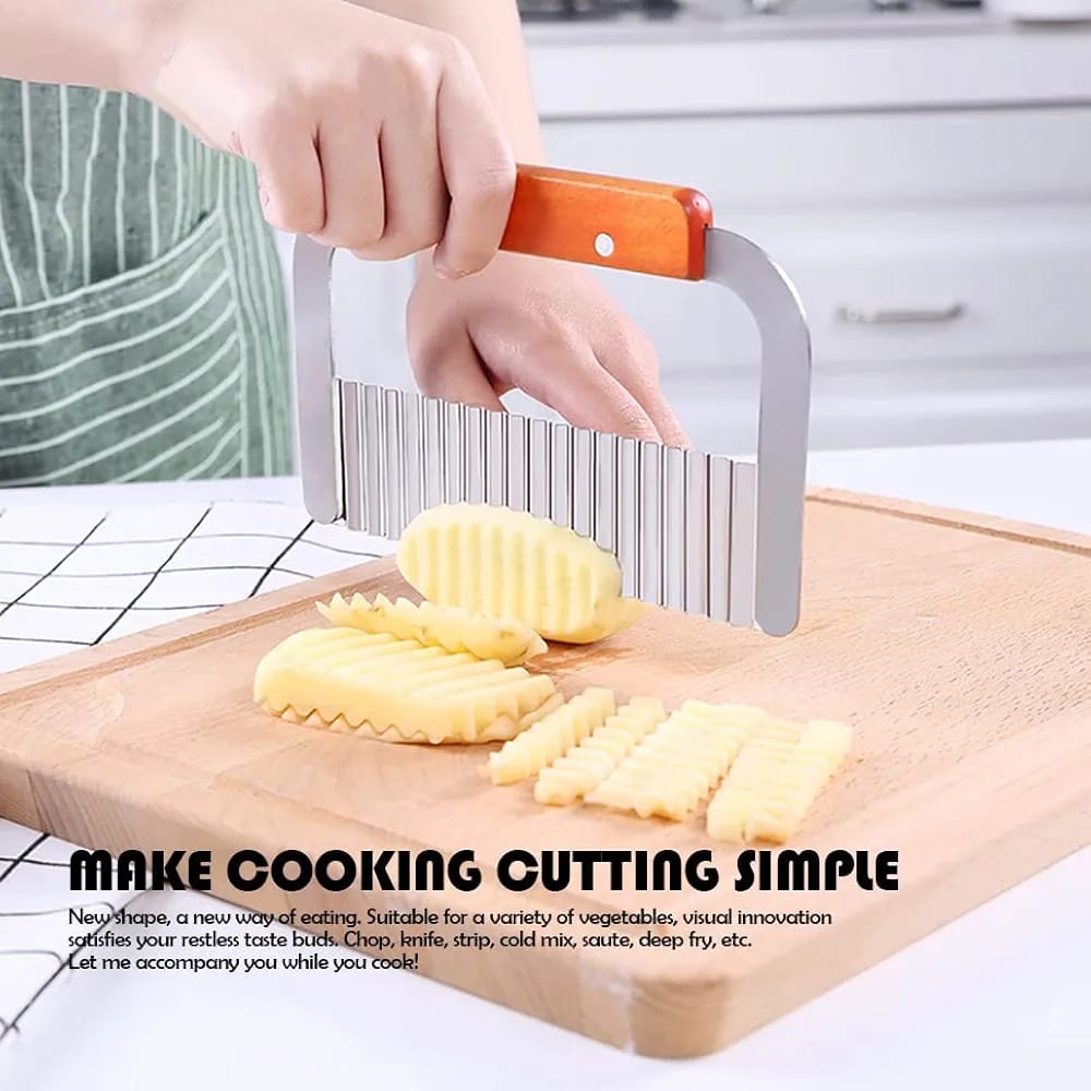 French Fries Cutter Stainless Steel Crinkle Cutter - Techmanistan in Pakistan