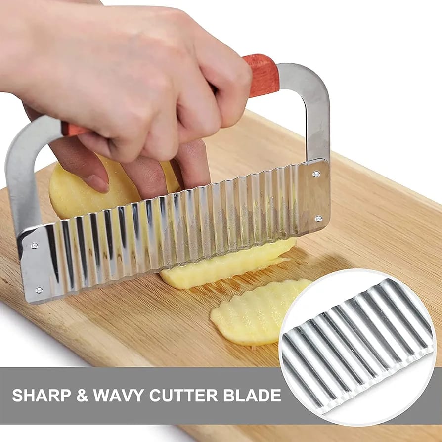 French Fries Cutter Stainless Steel Crinkle Cutter - Techmanistan in Pakistan