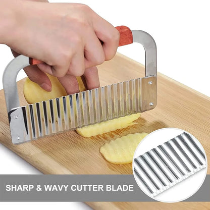 French Fries Cutter Stainless Steel Crinkle Cutter - Techmanistan in Pakistan