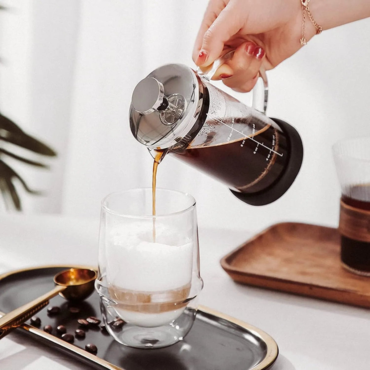 French Press Glass Coffee Maker - 1 Liter - Techmanistan in Pakistan