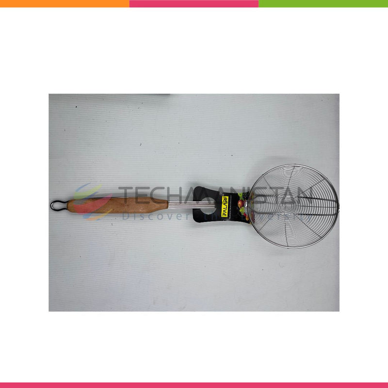 Frying Oil Strainer Spoon With Wooden Handle - Techmanistan in Pakistan