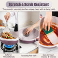 12-Inch Titanium Alloy Nonstick Pot with Lid & Steamer – Purple
