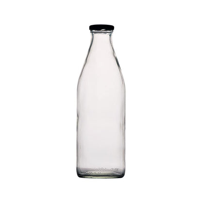 Glass Milk Bottle with Air Tight Black Lid - Techmanistan in Pakistan