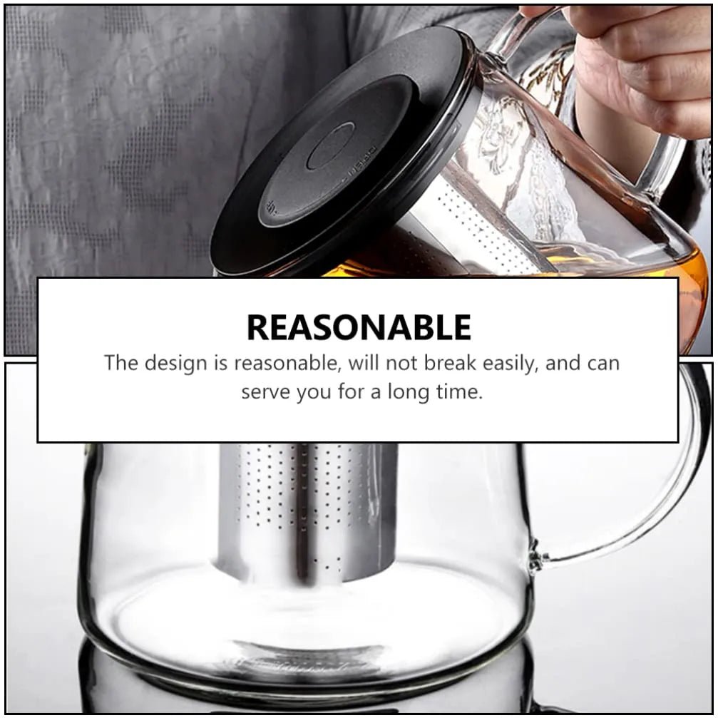 Glass Teapot with Infuser & Silicon Lid, Glass Kettle - Techmanistan in Pakistan