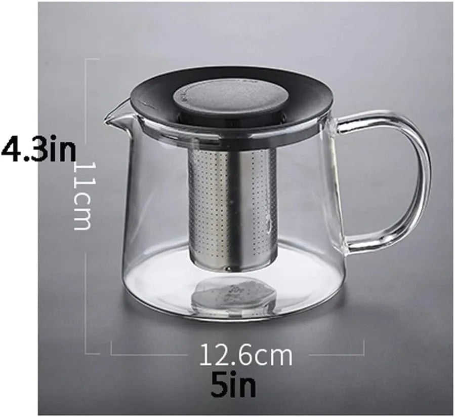 Glass Teapot with Infuser & Silicon Lid, Glass Kettle - Techmanistan in Pakistan