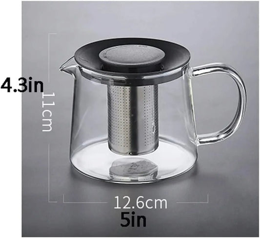 Glass Teapot with Infuser & Silicon Lid, Glass Kettle - Techmanistan in Pakistan