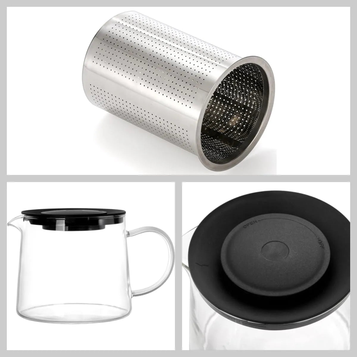 Glass Teapot with Infuser & Silicon Lid, Glass Kettle - Techmanistan in Pakistan