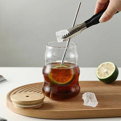 Glass Tumbler with Bamboo Lids and Glass Straw - Techmanistan in Pakistan