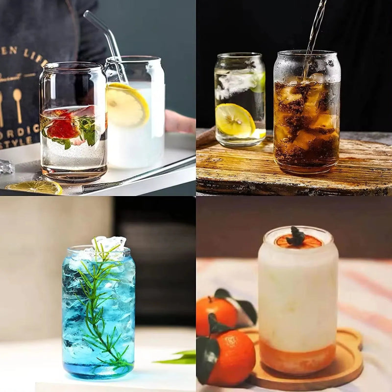 Glass Tumbler with Bamboo Lids and Glass Straw - Techmanistan in Pakistan