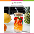 Glass Tumbler with Bamboo Lids and Glass Straw - Techmanistan in Pakistan