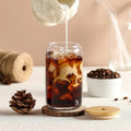 Glass Tumbler with Bamboo Lids and Glass Straw - Techmanistan in Pakistan