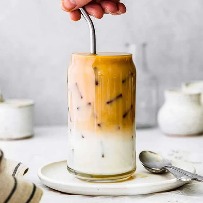 Glass Tumbler with Bamboo Lids and Glass Straw - Techmanistan in Pakistan