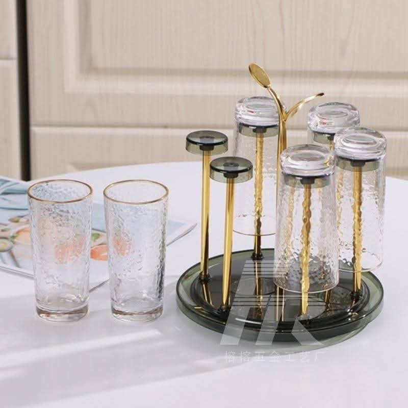 Moving Glass Stand / Rotating Glass Holder Rack (6 Glass Capacity)