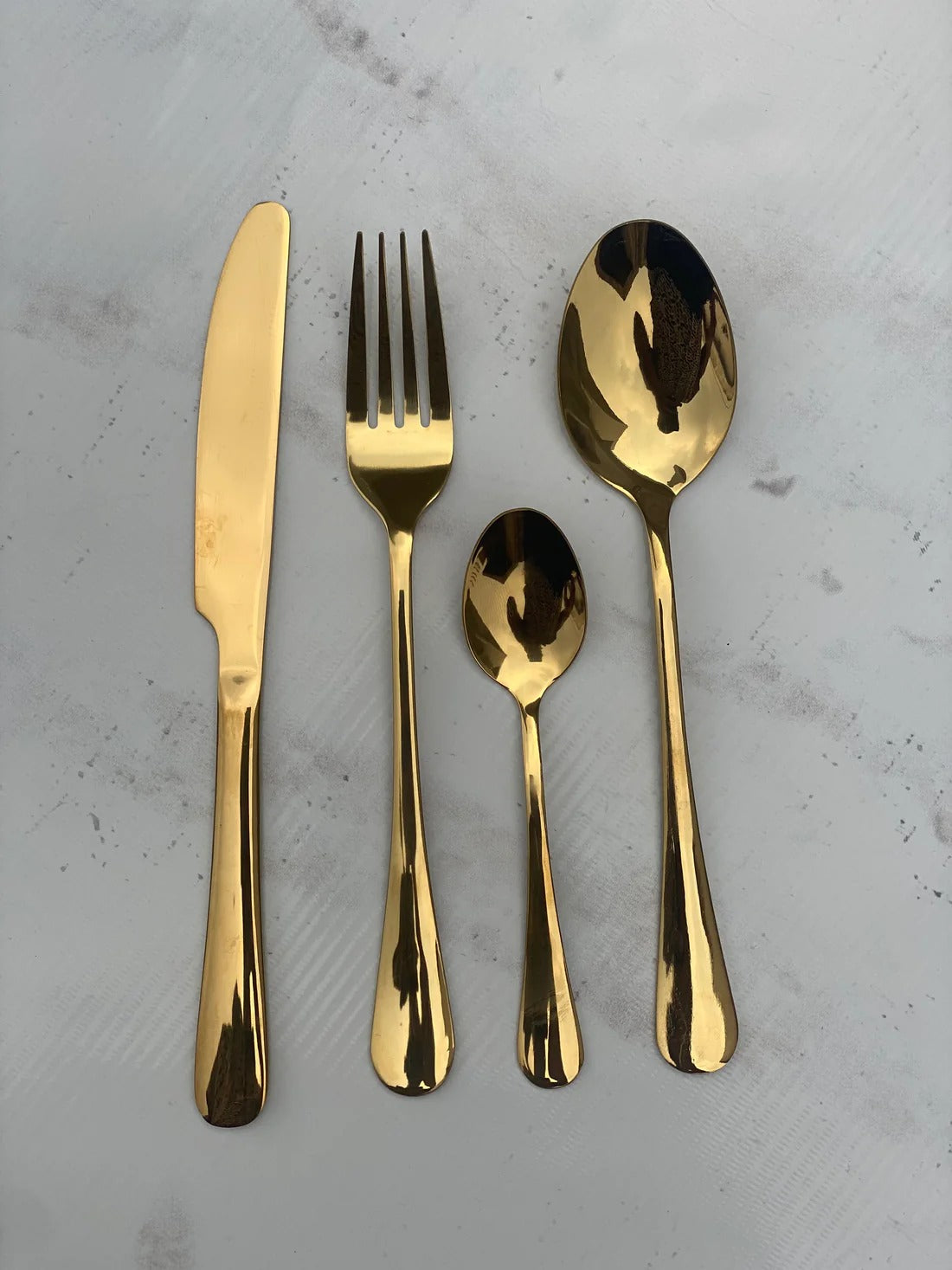 24pcs Golden Elegance Stainless Steel Cutlery Set with Stand