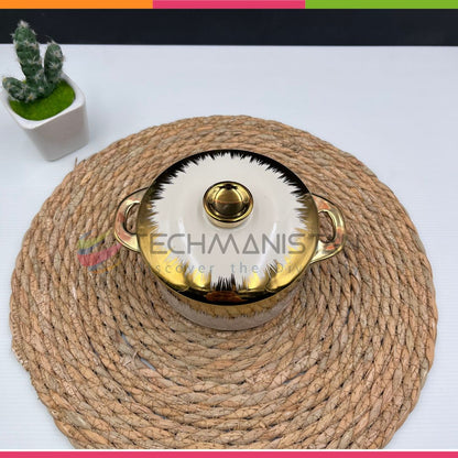 Gold/White Ceramic Soup Bowl - Techmanistan in Pakistan