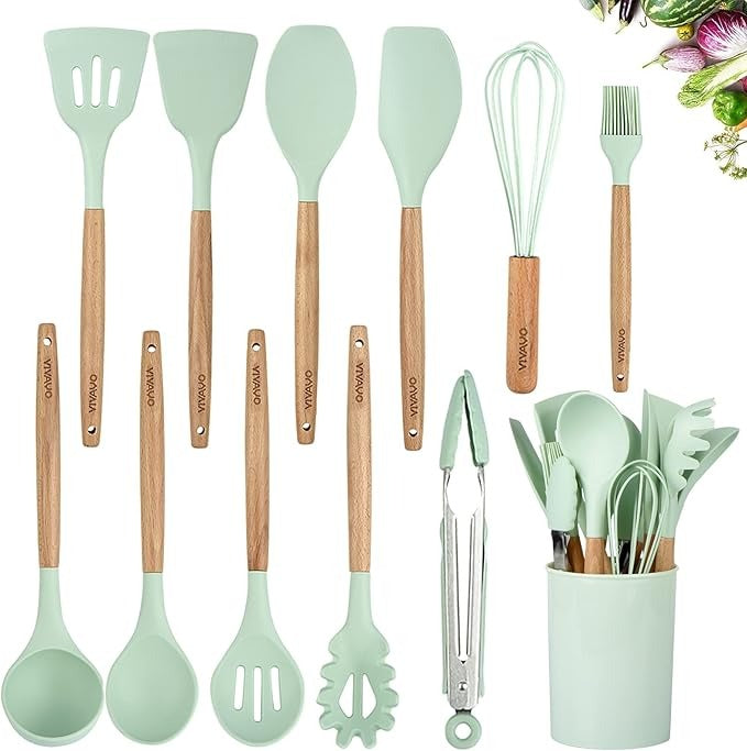 12 Pcs Silicone Non-Stick Cooking Tool Set
