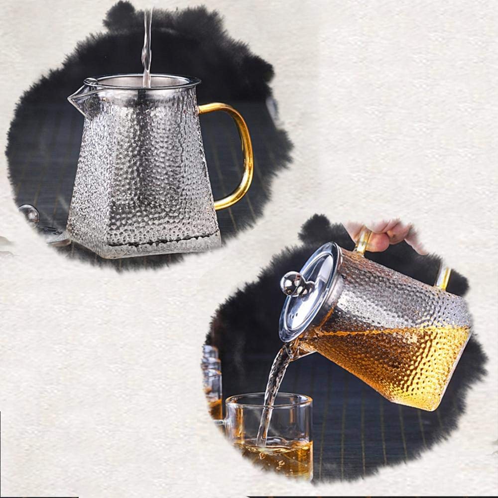 Hammered Glass Teapot with Stainless Steel Infuser - Techmanistan in Pakistan