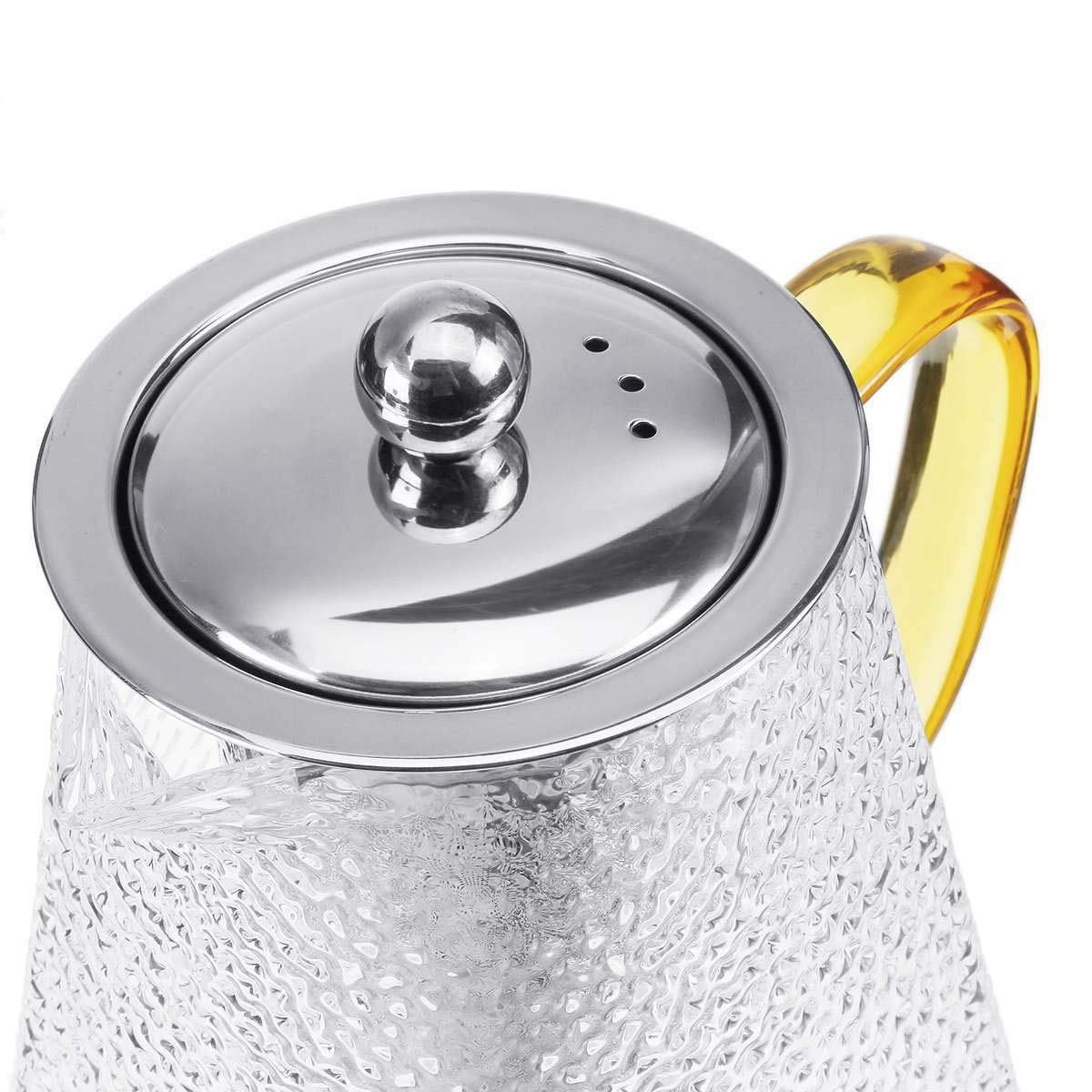 Hammered Glass Teapot with Stainless Steel Infuser - Techmanistan in Pakistan