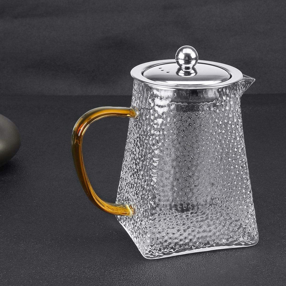 Hammered Glass Teapot with Stainless Steel Infuser - Techmanistan in Pakistan