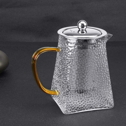 Hammered Glass Teapot with Stainless Steel Infuser - Techmanistan in Pakistan