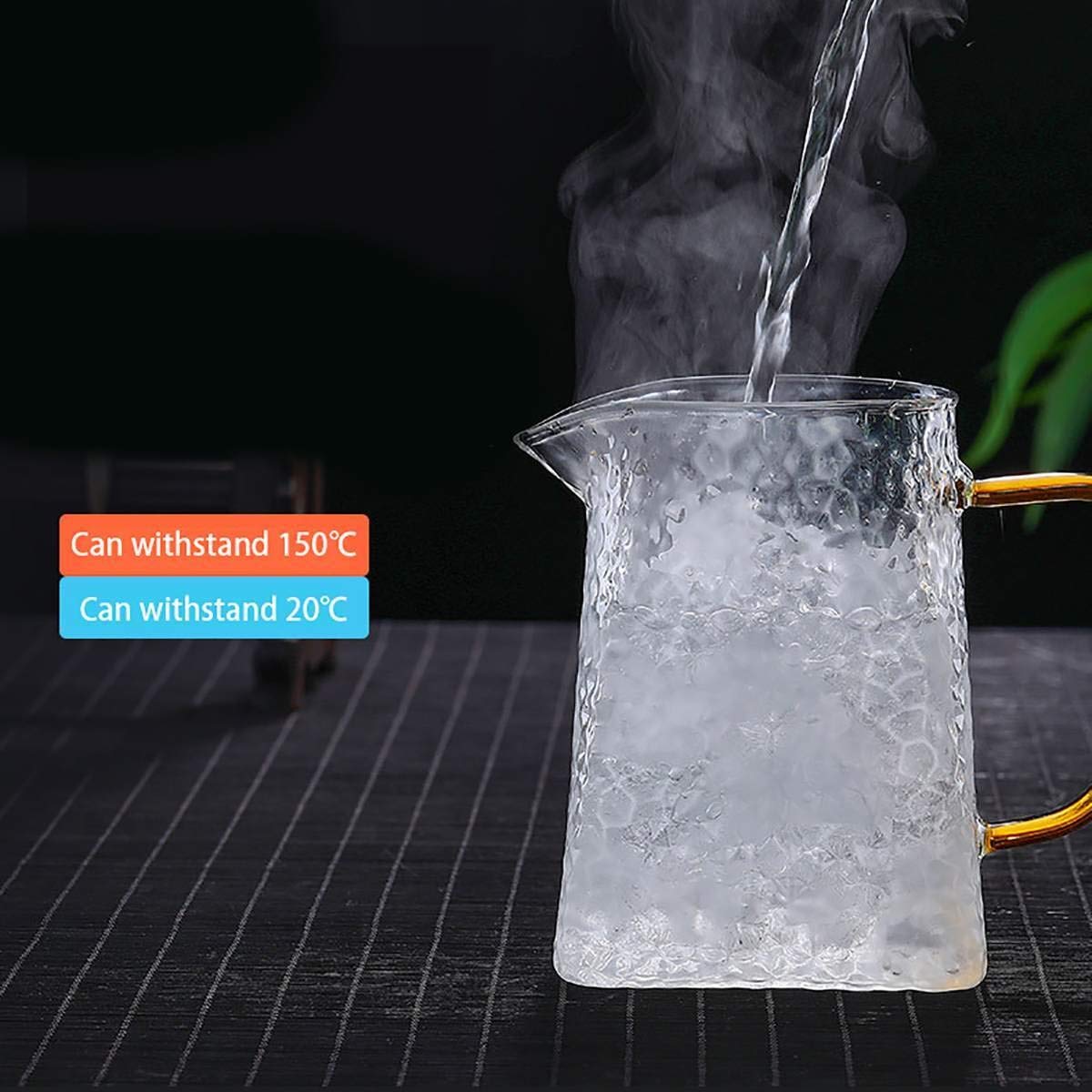 Hammered Glass Teapot with Stainless Steel Infuser - Techmanistan in Pakistan