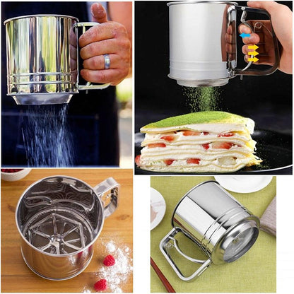 Handheld Stainless Steel Cup Mesh Flour Strainer - 250 gm - Techmanistan in Pakistan